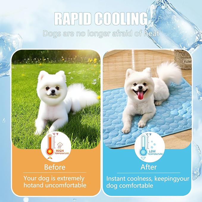 Upgraded Dog Cooling Mat, Pet Cooling Mats, Washable & Portable Pet Soft Pad - Image 5