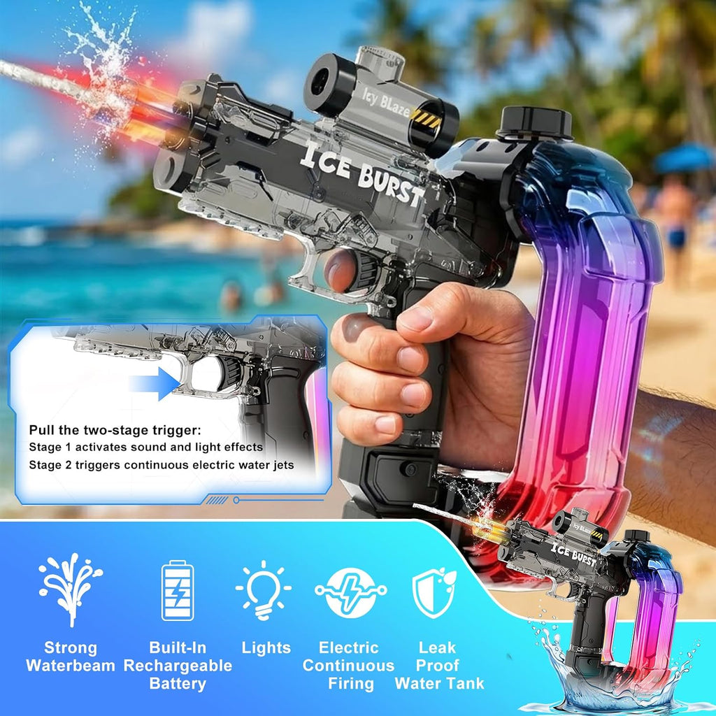 Electric Water Gun Toy, Transparent Automatic Watergun for Adult Kid