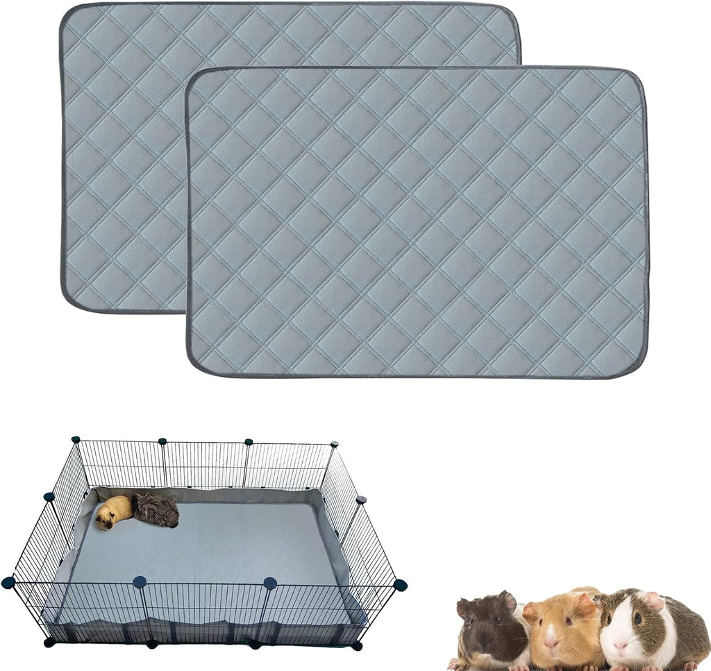 4 Pack Guinea Pig Cage Liners Washable Guinea Pig Bedding Reusable Waterproof Super Absorbent Guinea Pig Pee Pads Anti Slip Mat for Small Animals Rabbit Hamster Rat - 24" x 18"