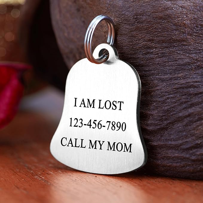 Ultra Joys Cat ID Tag Personalized Pet Tags, Durable Stainless Steel Small Pet - Image 3