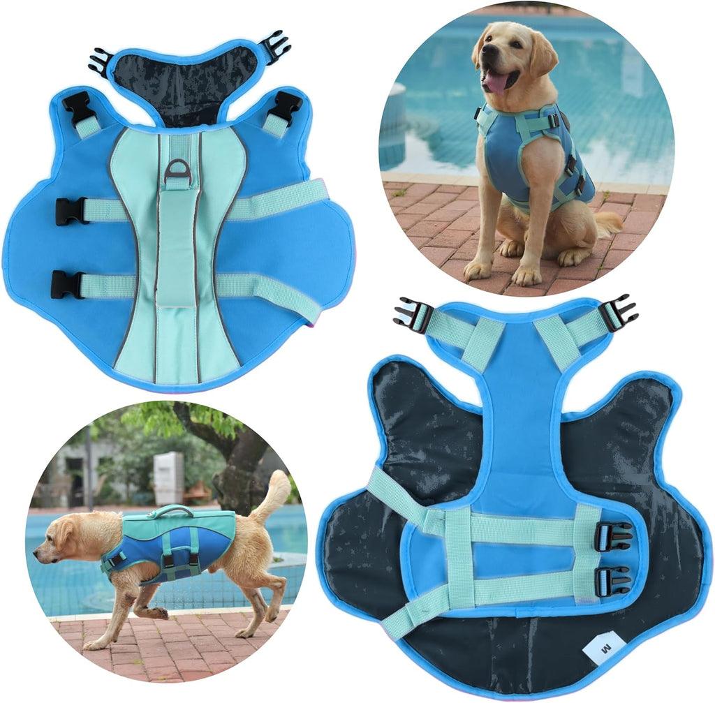 PETDSH Dog Life Jacket Small, High Flotation Dog Life Vest for Swimming Boating, Reflective Puppy Lifejacket with Superior Buoyancy and Rescue Handle, Adjustable Safety Dogs Floating Vests