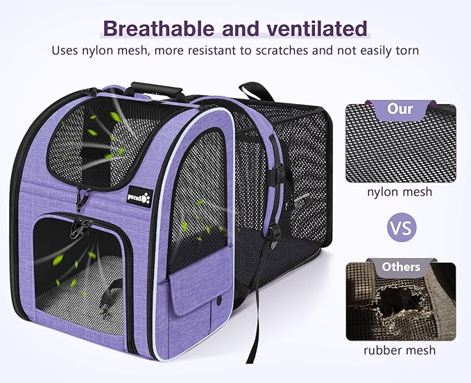 Pecute Cat Backpack Carrier Expandable, Pet Backpack - Image 5