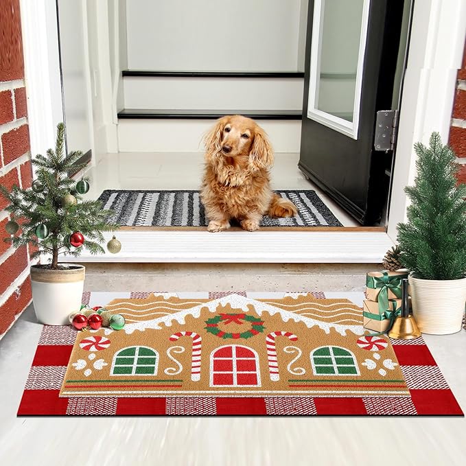 Tinideya 2 Pcs Door Mat Welcome Non Slip Coir Mats Floor Layering Doormats - Image 6
