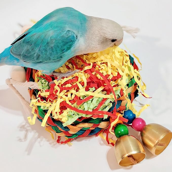 Parakeet Toys, Natural Sola Balls and Shredding Hanging Chewing Toy, Bird Toys - Image 11