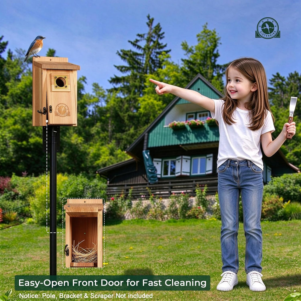 2 Pack Bluebird Houses for Outside, Warming Gifts Bluebird House
