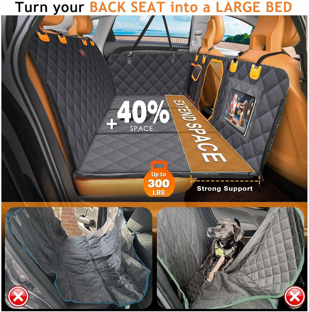 Manificent Back Seat Extender for Dogs, Hard Bottom Dog Car Seat Cover for Back Seat Bed for Car Camping Mattress, Dog Hammock for Car Travel Bed, Car Bed Mattress for Car SUV Truck