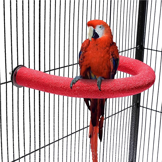 U Shape Parrot Perch Stand Toy Bird Platform Sand Paw Grinding Clean Stick by FrgKbTm