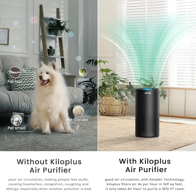Afloia Air Purifiers for Bedroom Home Large Room, 2.4GHz Wi-Fi Smart 3 in 1 - Image 4