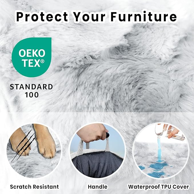 Calming Dog Couch Bed for Large Dogs, 41 x 37 inch Waterproof Removable Pet Mat - Image 3