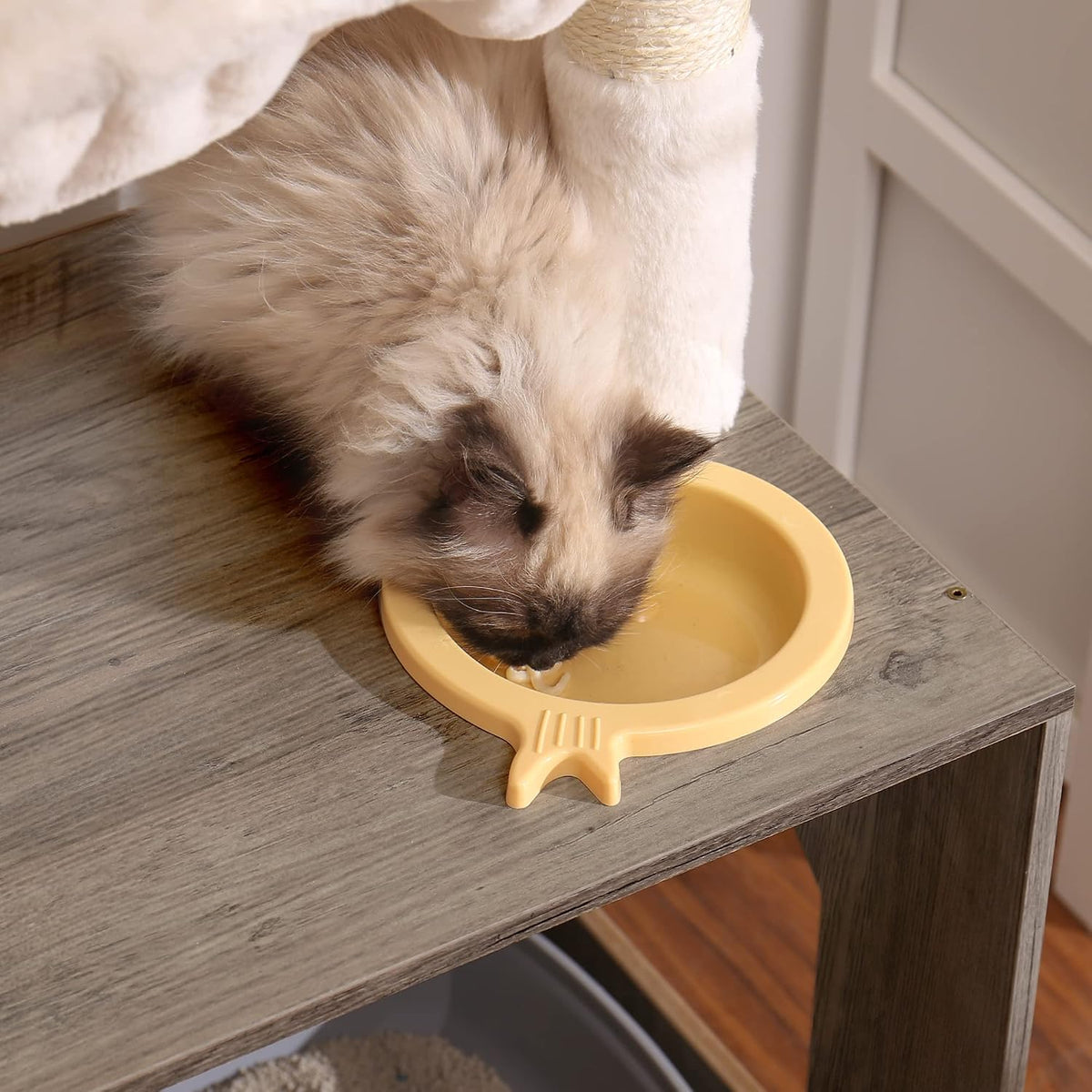 Hey-brother Cat Tree Tower, Litter Box Enclosure, Food Station, MPJ100SG