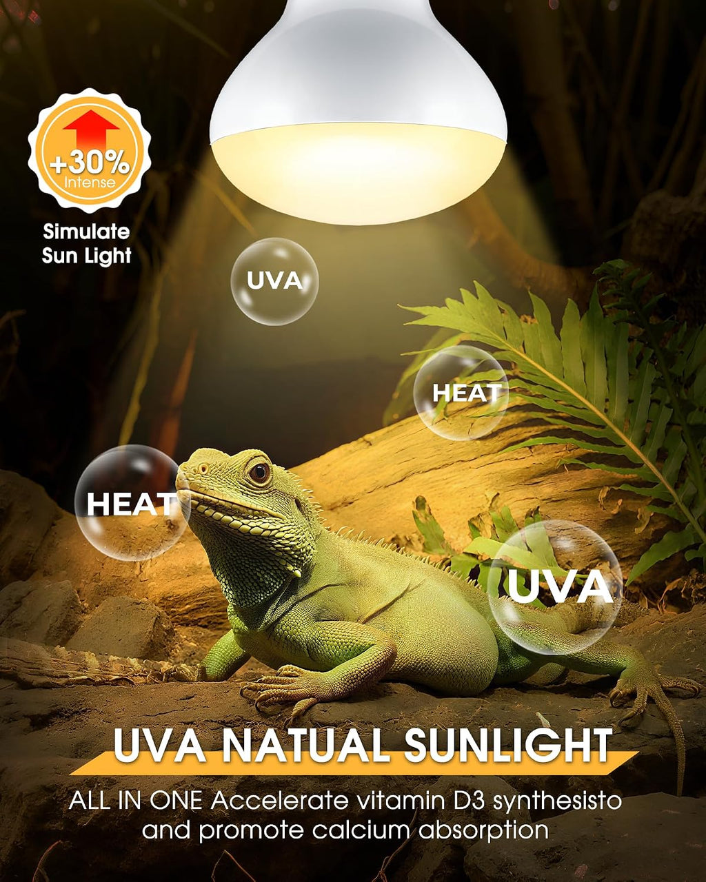 4 Pack 75 Watt Reptile Heat Lamp Bulb, E26 UVA Basking Spot Light Bulb