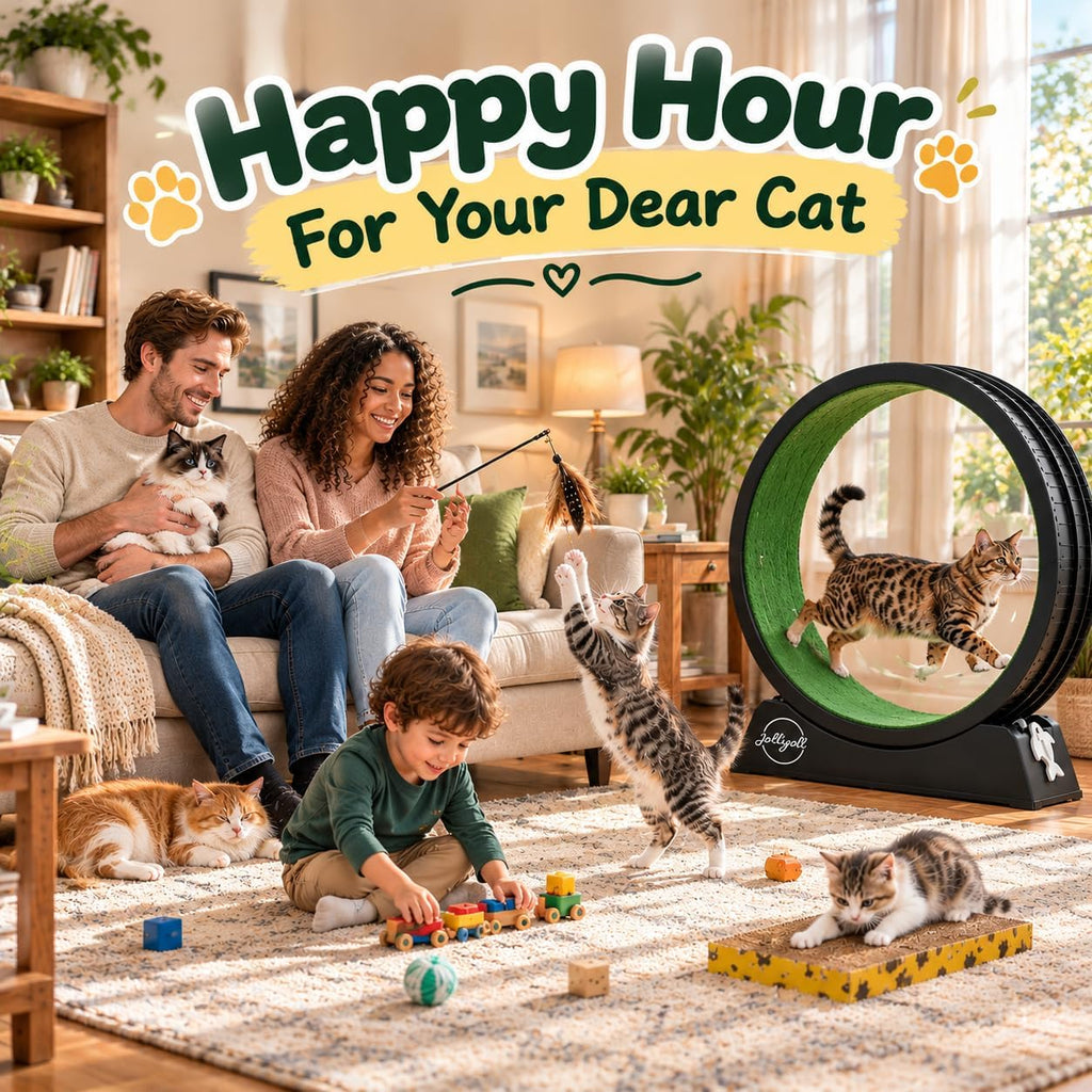 Cat Exercise Wheel for Indoor Cats, 33" Cat Wheel with Quiet TPE Roller & Paw-Friendly Running Mat & Large Space, Suitable for Weight Loss, Playing, Fitness & Pent-Up Energy - Kitty Pink