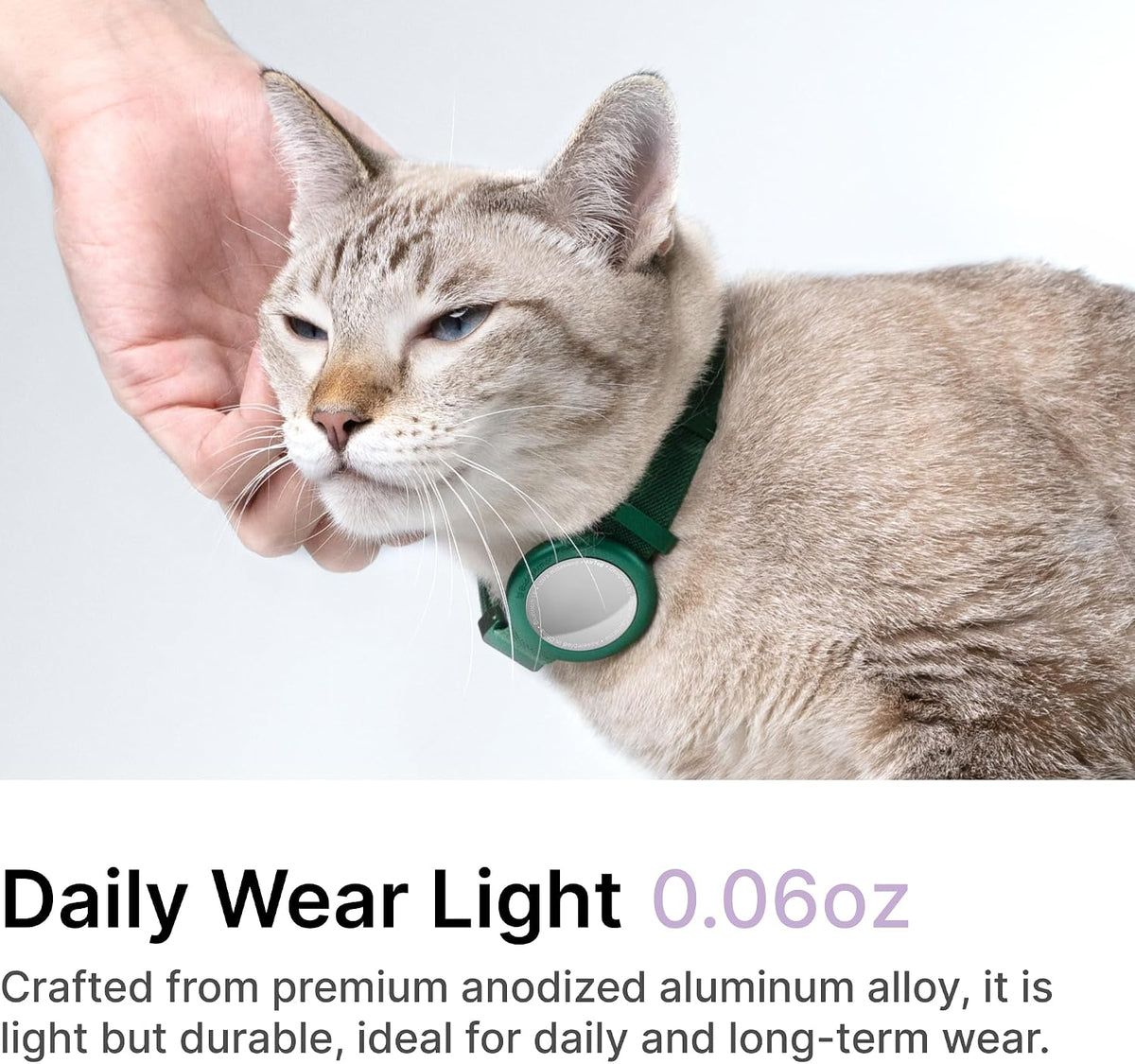 Pet Holder for Airtag Collar - Secure Fit for Airtag Case for Cat Dog Collars, No Dangling, Lightweight Anodized Aluminium for Airtag Holder for 0.4/0.6 inch Collar (Linen, S)