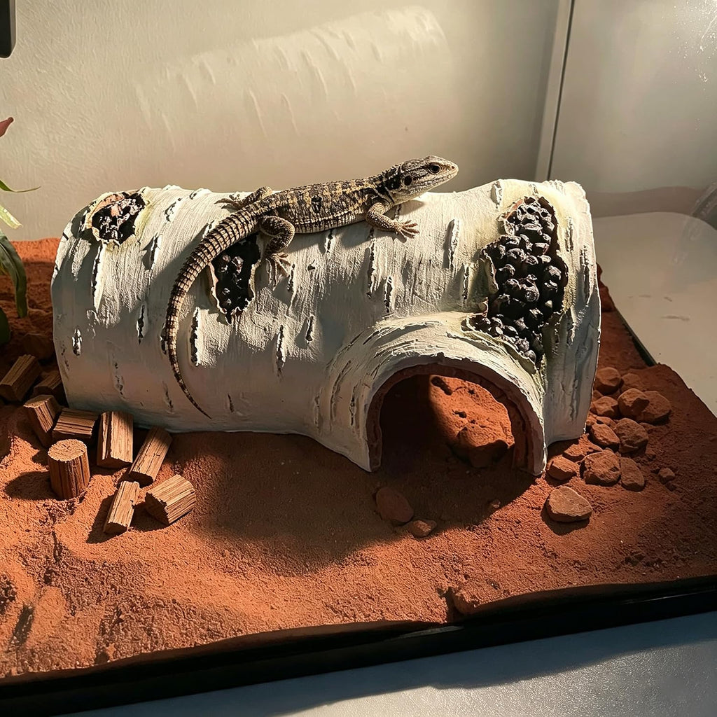 Reptile Hide, Great for Geckos, Snakes, Bearded Dragons & Lizards, It Doubles as Aquarium Rock Cave Corner Cave for Climbing Hiding