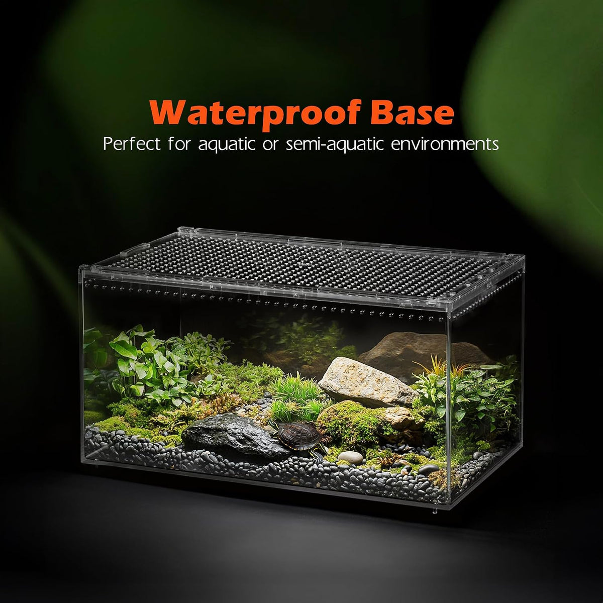 AZV Escape-Proof Tarantula Enclosure,0.8 Gallon Clear PC Reptile Terrarium