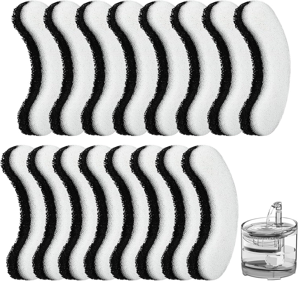 16 Pieces Cat Water Fountain Filters, Water Fountain Filters Replacement for Cat，Water Fountain Fit for Clear Fountain Perfect for NPET WF050 & WF100，Dog Dispenser (16PCS)