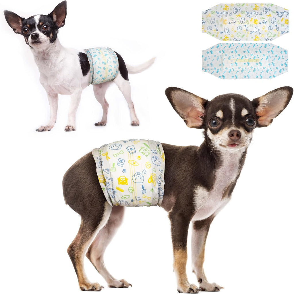 Dono Disposable Male Dog Diapers, Super Absorbent Male Dog Wraps for Small to Large Dogs, 360° Leak-Proof with Wetness Indicator,XS,24PCS