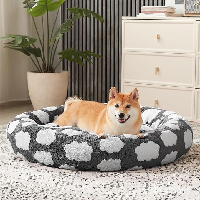 JOEJOY Donut Large Dog Bed, Cute Round Calming Dog Bed - Image 7