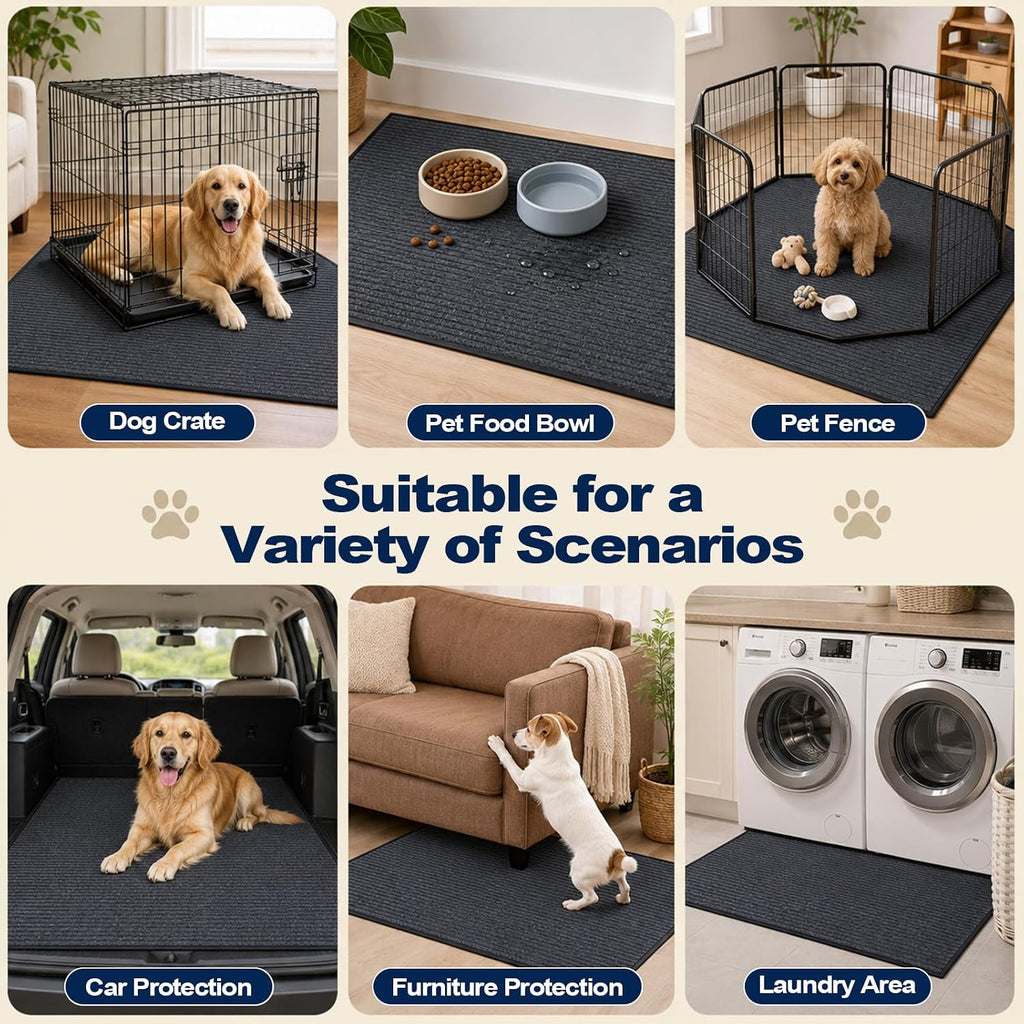 23.6" X 47.2" Mat for Under Dog Crate, Waterproof Dog Crate Mat