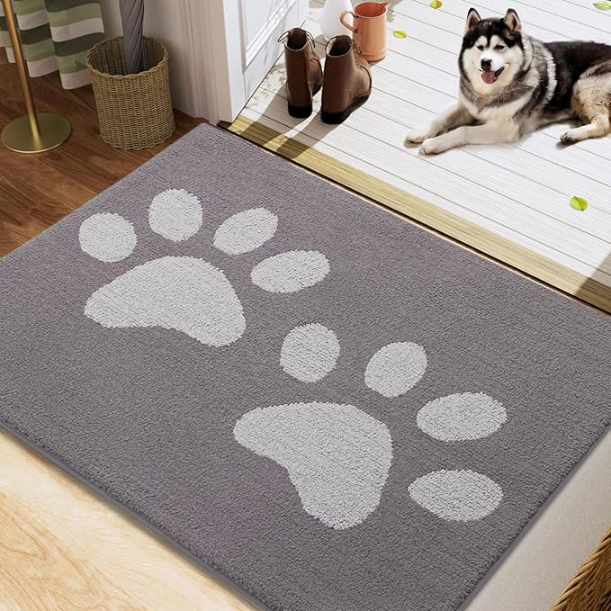 Buganda Dog Door Mat for Muddy Paws, Absorbent Dirt Trapper Washable Indoor by Buganda