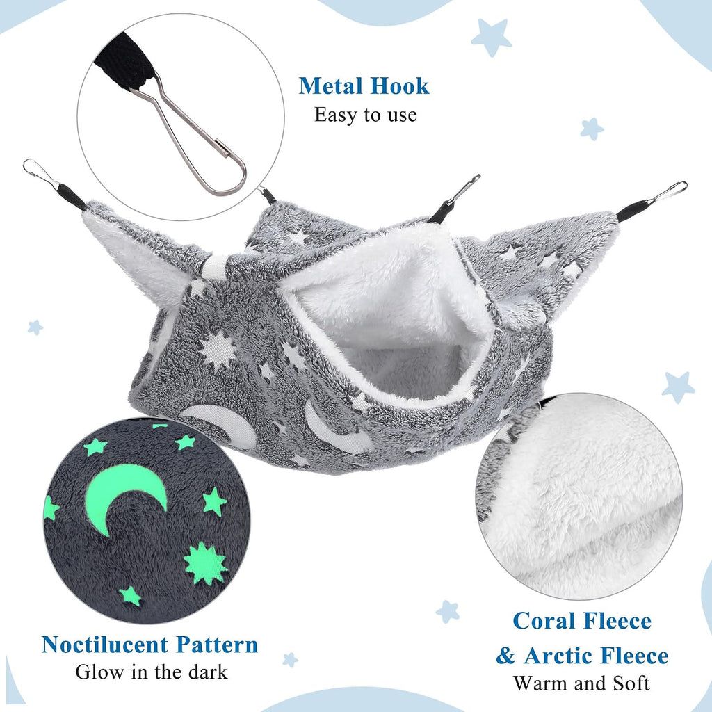 Noctilucent Luminous Grey Guinea Pig Rat Hammock Bunkbed Hanging Tunnel