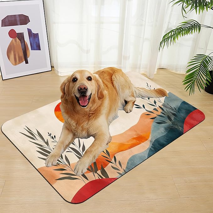Boho Mountain Sun Pet Food Mat for Cats and Dogs–Christmas Stocking Absorbent - Image 7
