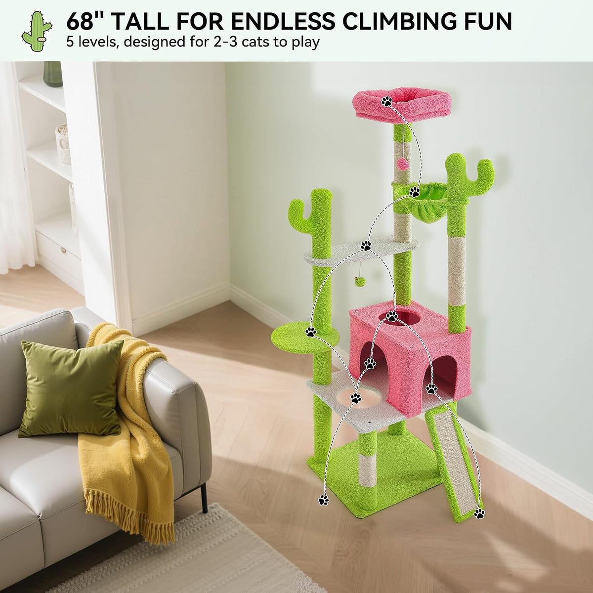 YITAHOME Tall Cactus Cat Tree