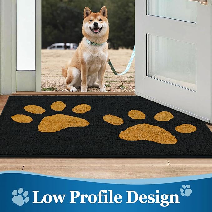 Buganda Dog Door Mat for Muddy Paws, Absorbent Dirt Trapper Washable Indoor - Image 6