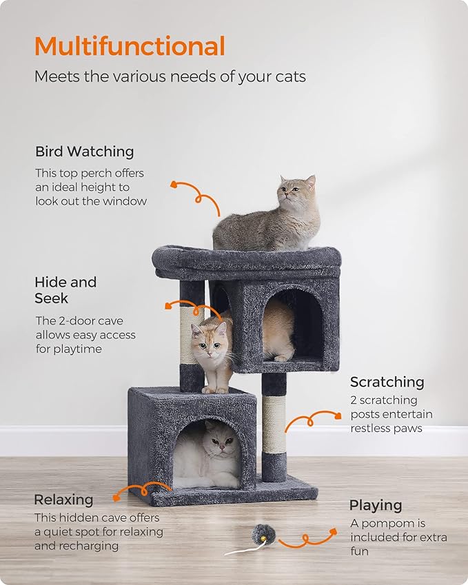 Feandrea Cat Tree, 29.1-Inch Cat Tower, Plush Condo - Image 4