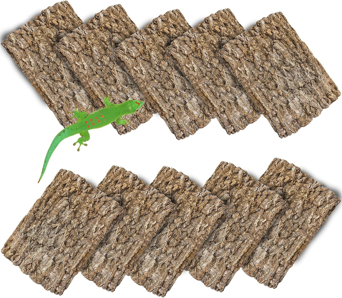 Cork Terrarium Background 11.8x7.9in 10PCS Natural Reptile Cork Bark Flats Terrarium Board Bearded Dragon Climbing Wall Mat Tank Accessories Decor for Lizard Chamelon Snake Turtle Spider Crested Gecko