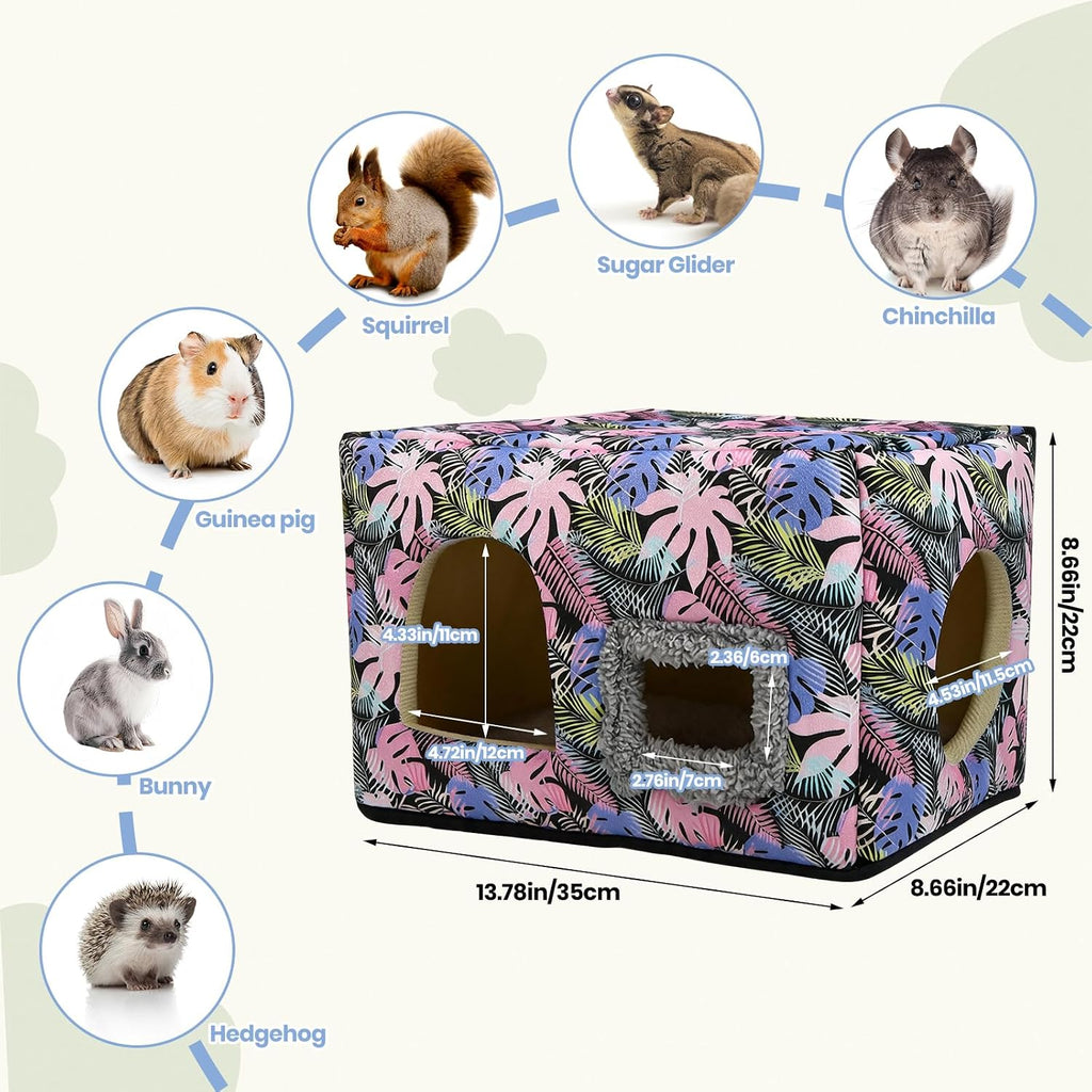 Guinea Pig Hideout, Washable Guinea Pig House, Pink Floral