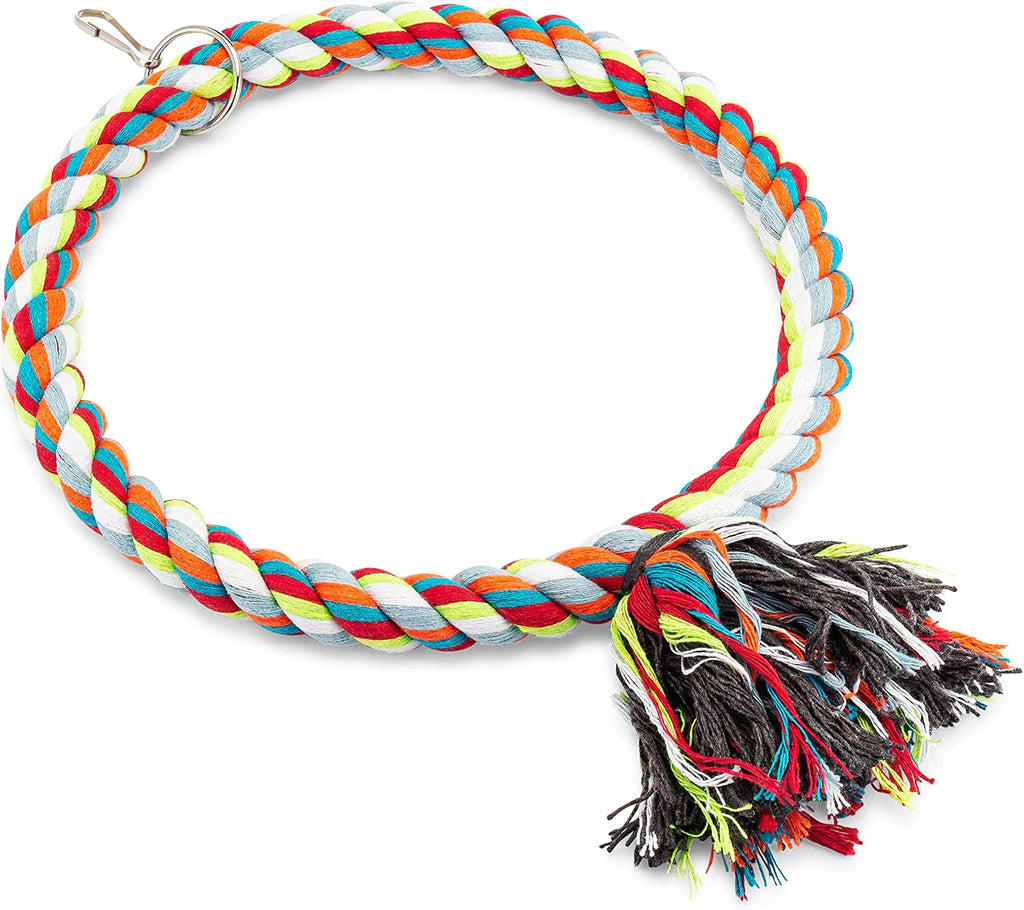 Medium Bird Rope Perch Circle Swing Toy Multicolor 8 Inch