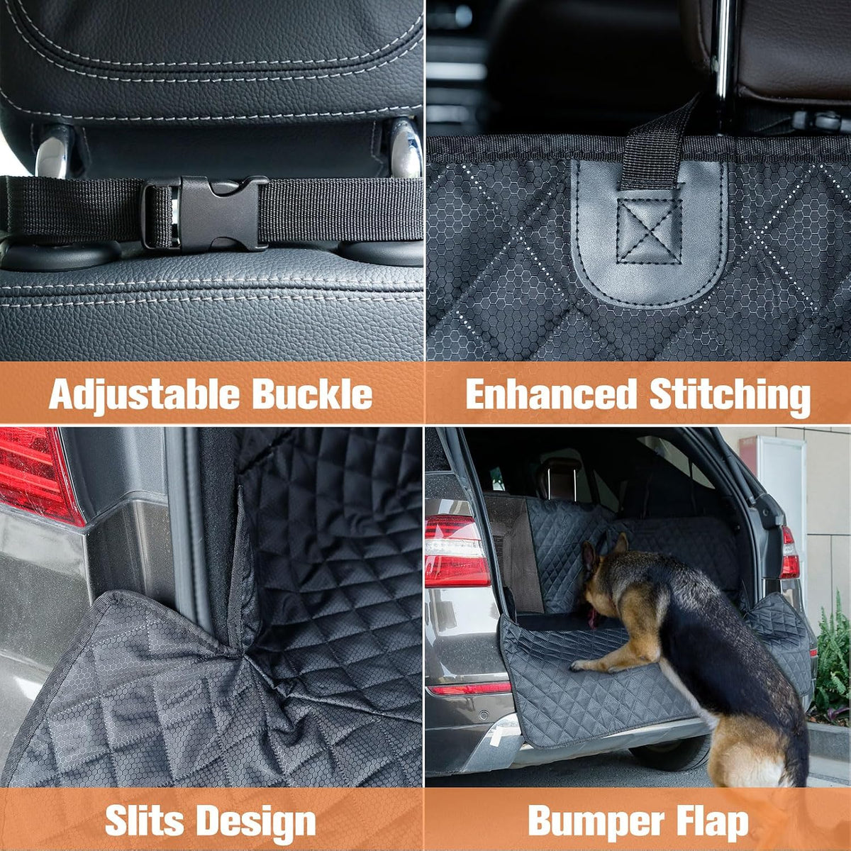PETICON SUV Cargo Liner for Dogs, Trunk Cover with Mesh Window for Pet View