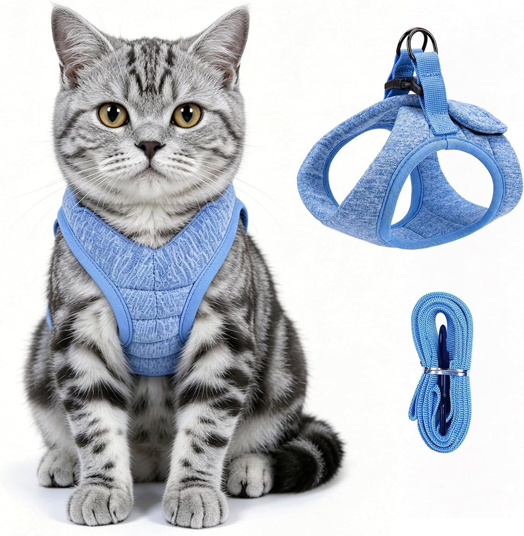 Cat Harness and Leash - Ultra Light Escape Proof Kitten Collar Cat Walking Jacket with Running Cushioning Soft and Comfortable Suitable for Puppies Rabbits
