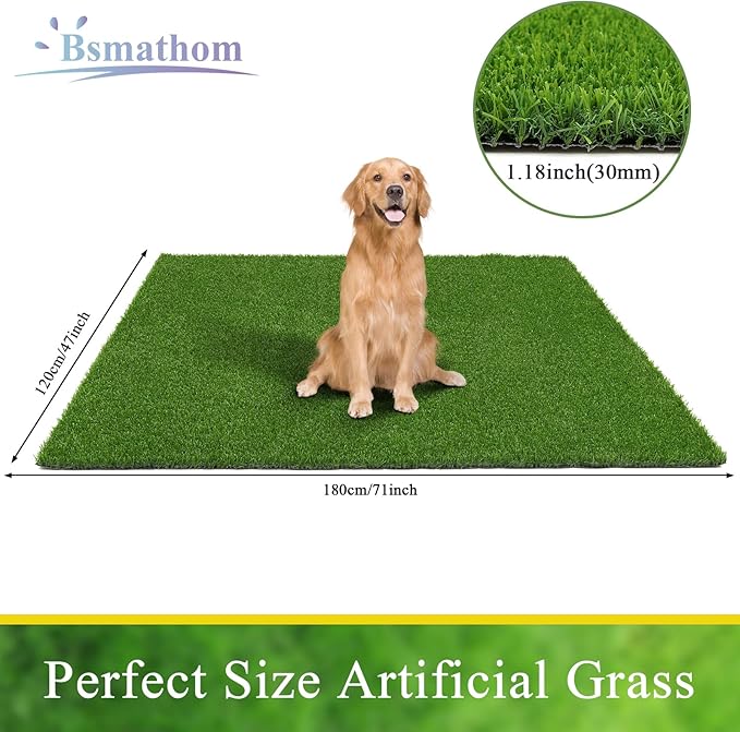 Bsmathom Artificial Grass Rug Indoor Outdoor Rug, 4x6Ft Artificial Grass Area - Image 5