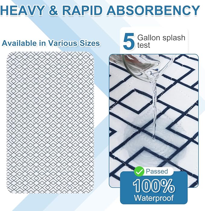 OUTCREATOR® Washable Bed Pads 34" x 56", Incontinence Mattress Protector - Image 2