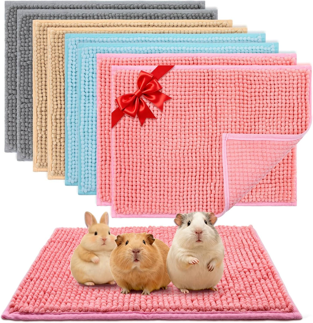 Guinea Pig Cage Liner, 4 PCS Washable Guinea Pig Bedding Fleece Mat