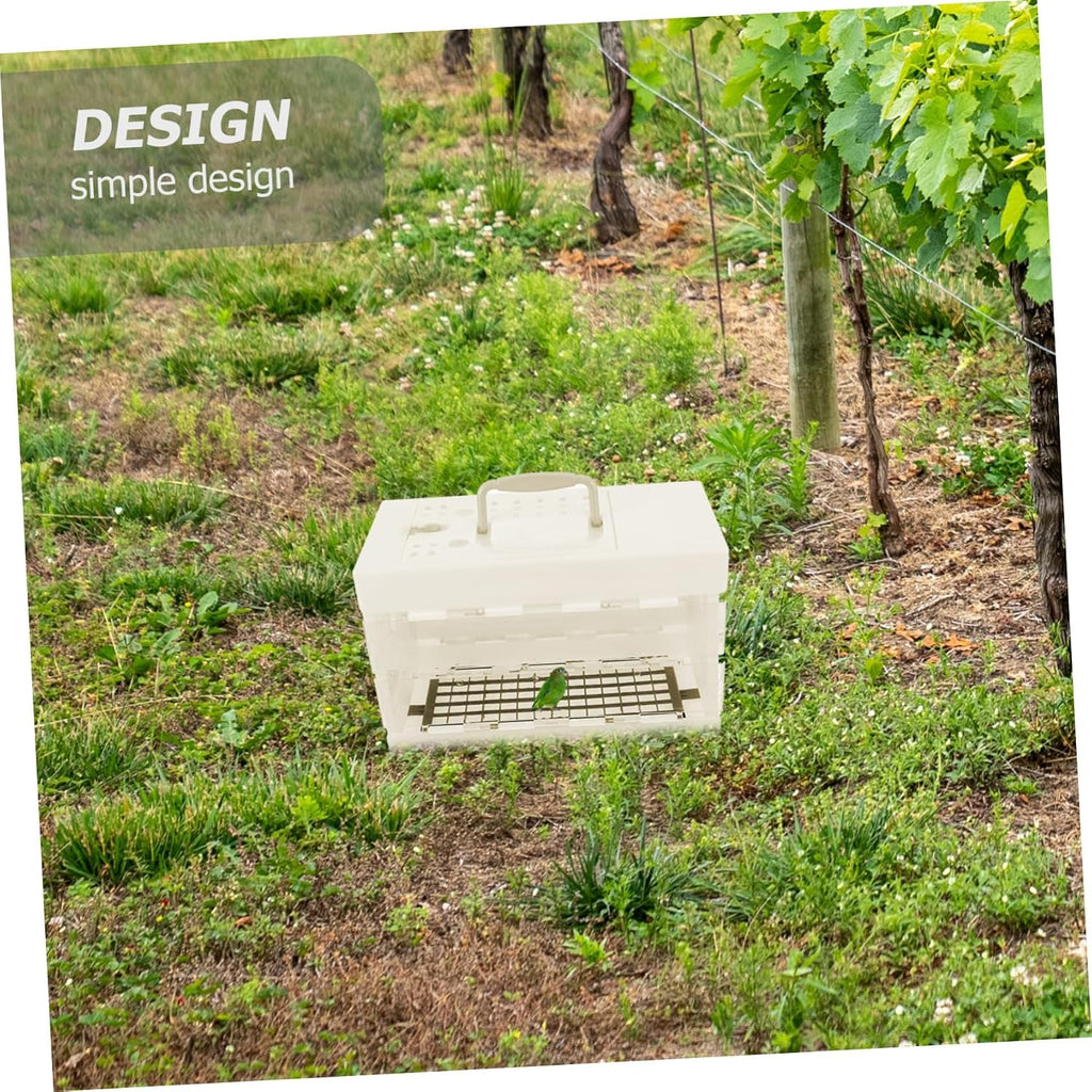 HANABASS Portable Bird Cage White Plastic Small 11.40X7.47X5.50in