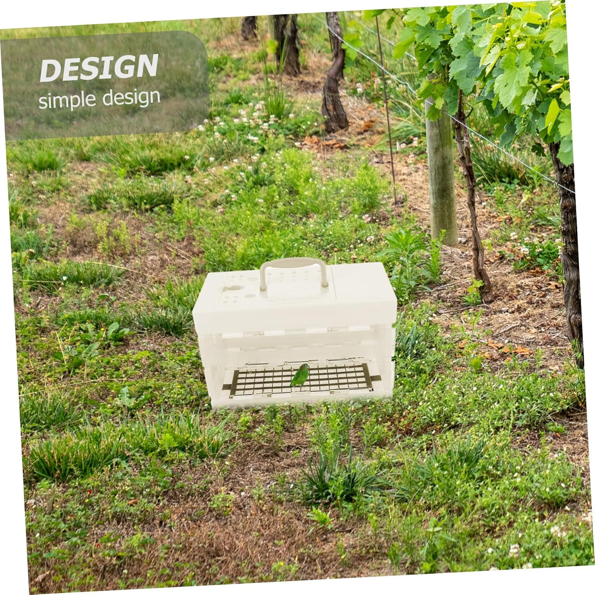 HANABASS Portable Bird Cage White Plastic Small 11.40X7.47X5.50in