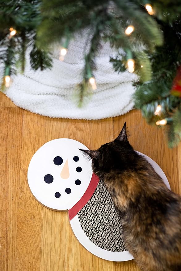 Pearhead Holiday Snowman Cat Scratch Pad, Cat Toy Scratch Pad - Image 2
