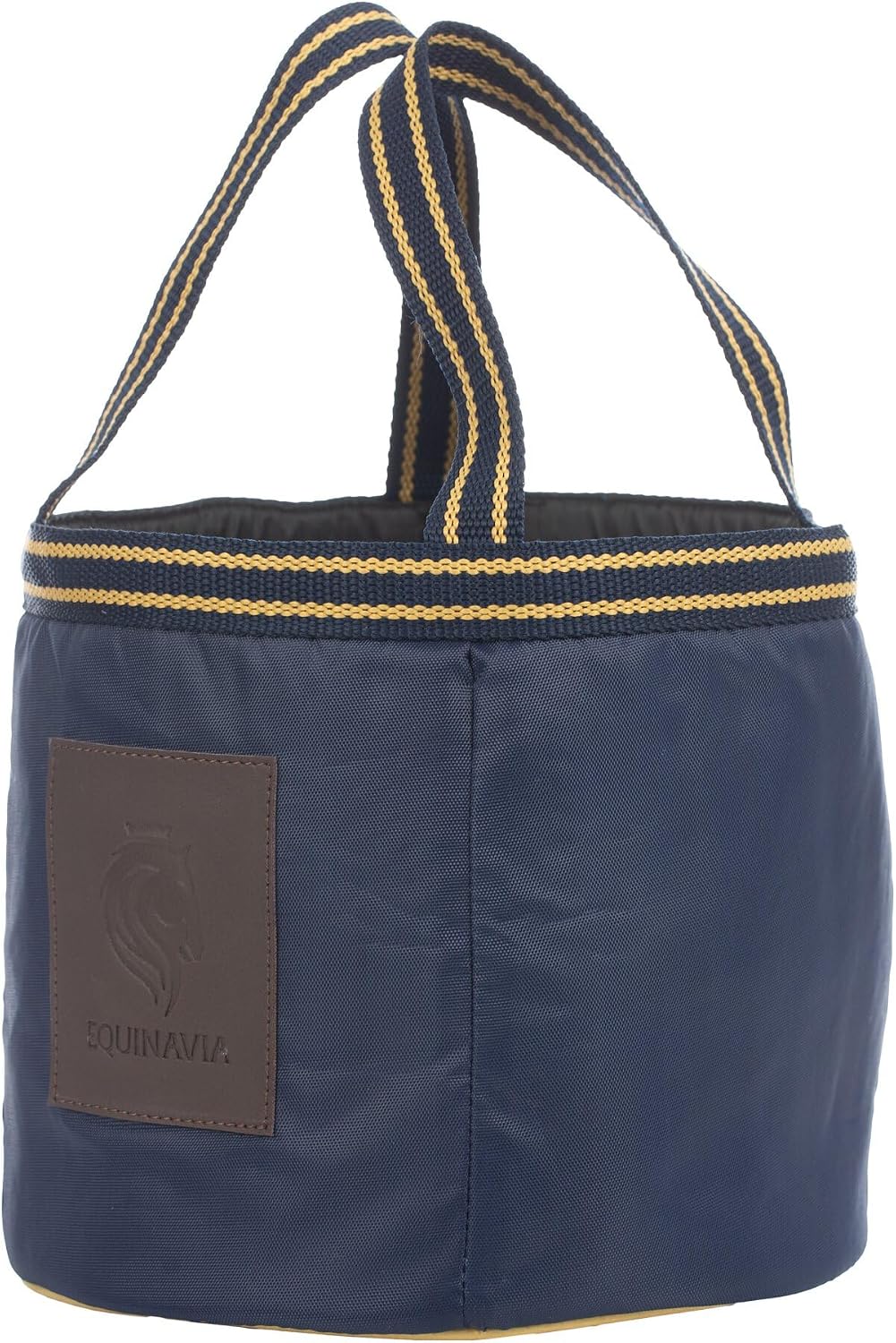 Equinavia Darby Mini Grooming Tote Bag for Horses, Dogs, Cats | Riding Supplies Organizer with 8" x 8" x 8.5" Interior - Black/Silver - One Size