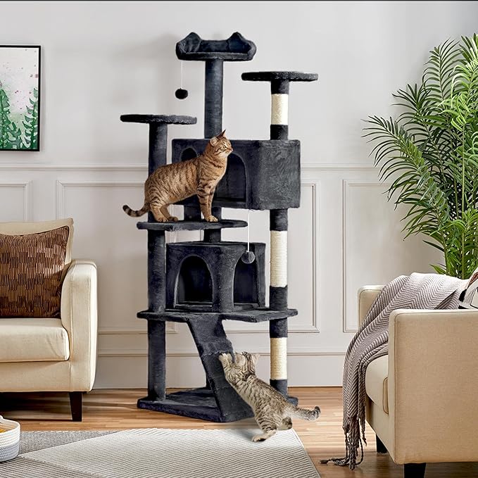 Yaheetech Multi-Level Cat Tree for Large Cats, - Image 2