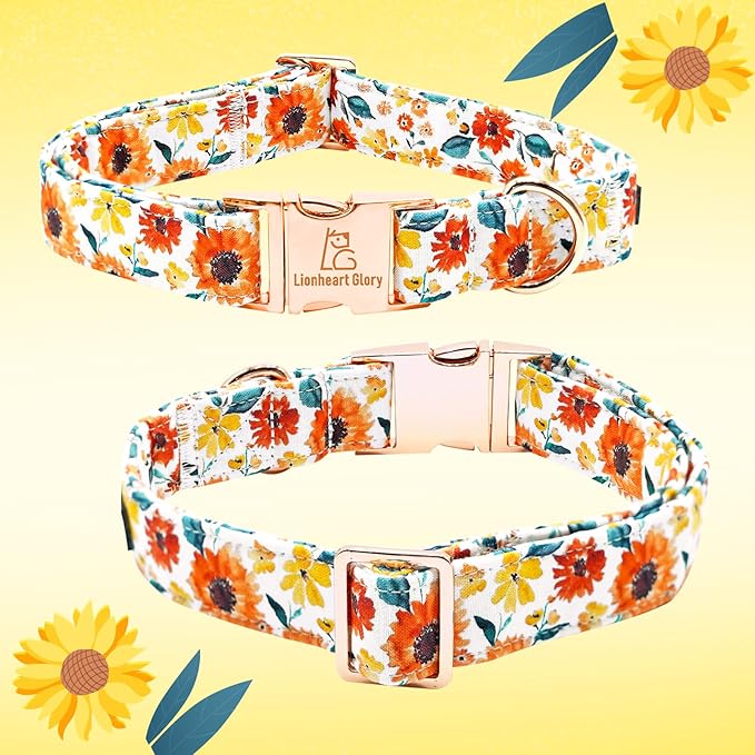 Lionheart glory Dog Collar Bow Collar Floral Dog Collar - Image 3