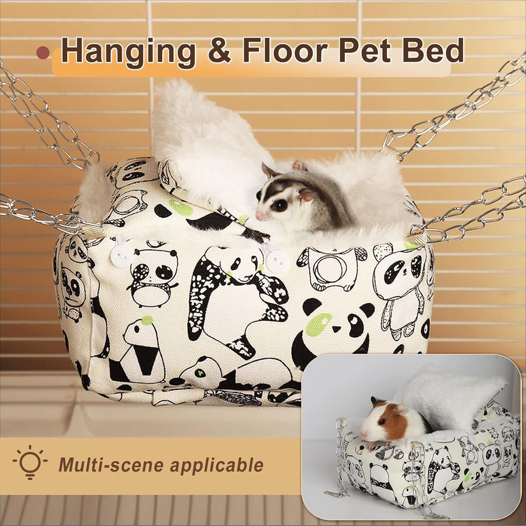 Sugar Glider Bonding Pouch,Hamster Bed with Faux Rabbit Fur Lining,Syrian Hamster Habitat Mini House,Play and Sleeping- Pet Hideout