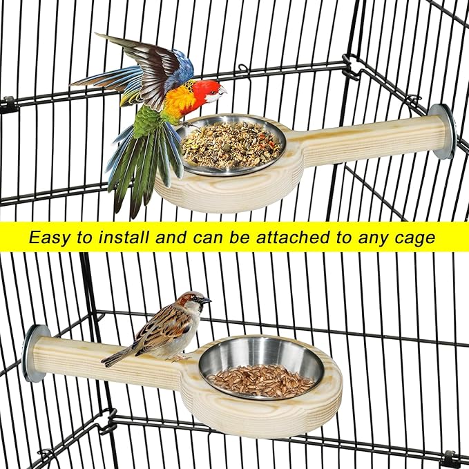 ASOCEA 2 Pack Bird Perch Feeding Cup, Bowls - Image 7