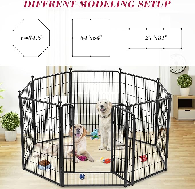 Dog Playpen, 40 inch 8 Panels Dog Fence Outdoor Heavy Duty Dog Pen - Image 9