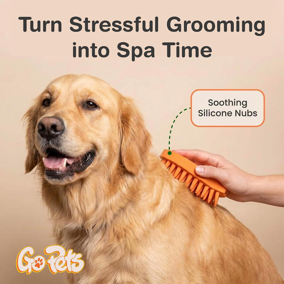 GoPets Curry Comb Pet Bath Brush for Cleaning & Grooming Dogs & Cats