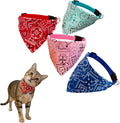 Cat and Puppy Bandana Collar Set, 4 Pack Adjustable Cotton Pet Neck Scarves by CWYZA