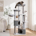 68.5" Modern Eco-Friendly Wood Cat Tree, Multi-Level Cat Tower