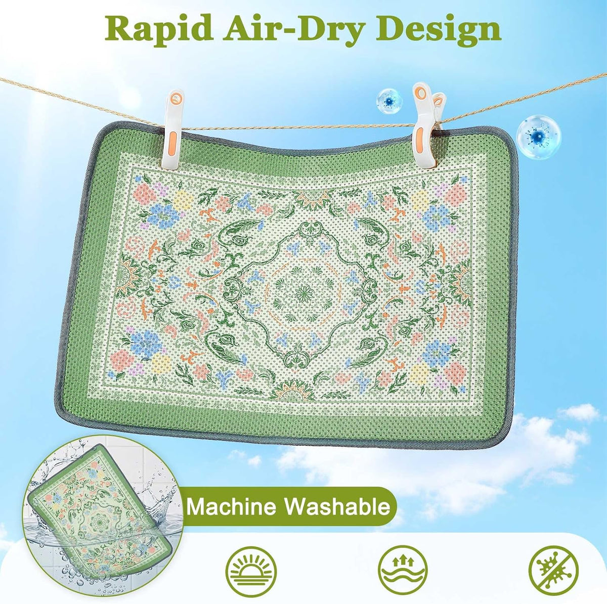 Unicorn Catcher 33"x22" Cat Litter Mat Machine Washable Litter Trapping Pad